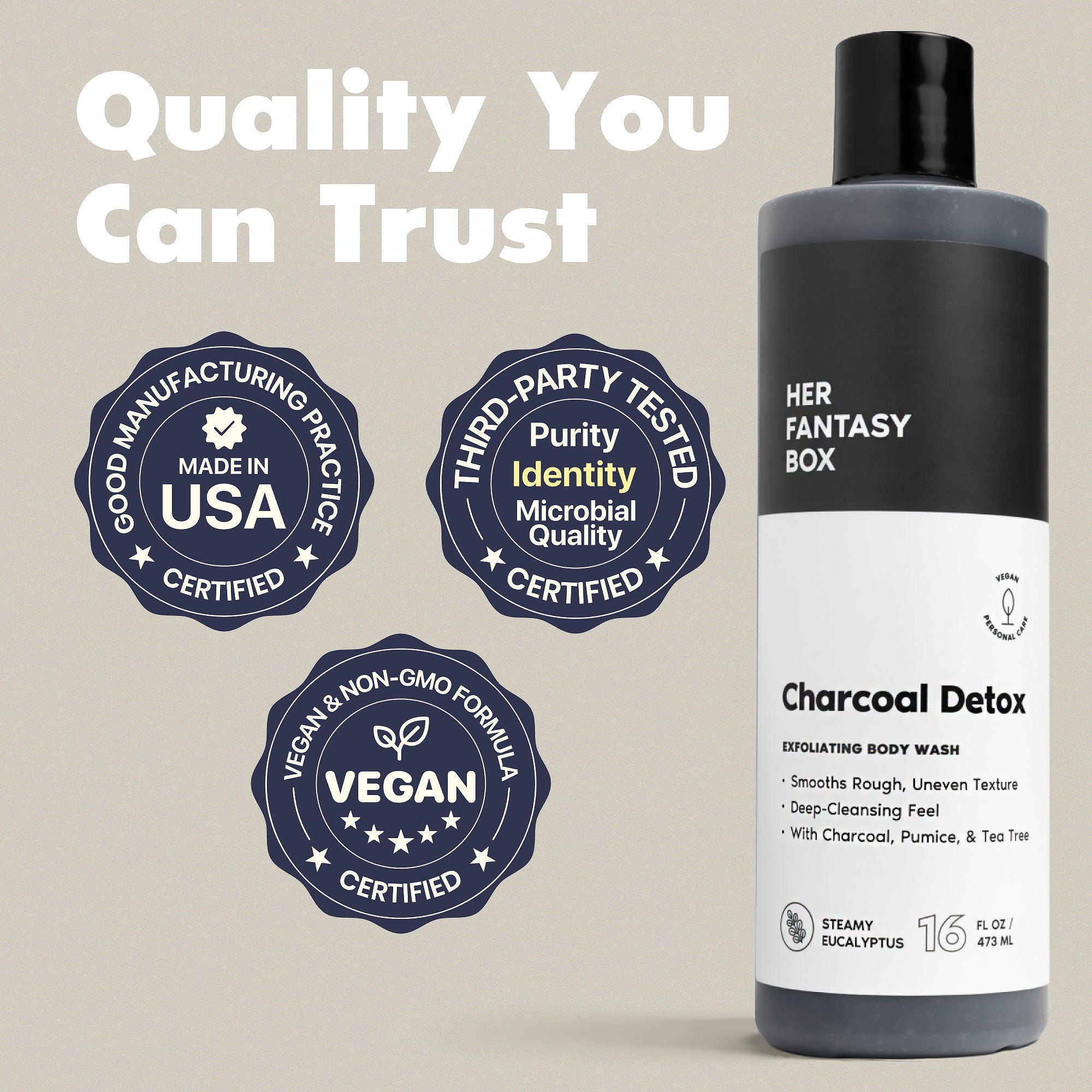 Charcoal Detox Exfoliating Body Wash - Image 7